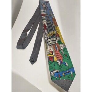 Charles Fazzino Men's  New  York City Hand Painted 100% Silk Handmade Tie